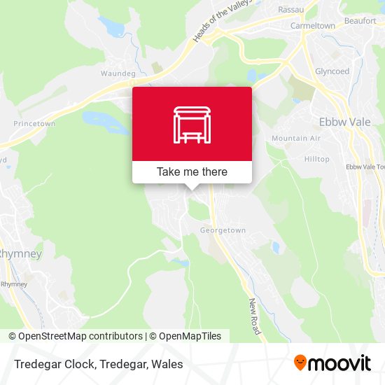 Tredegar Clock, Tredegar map