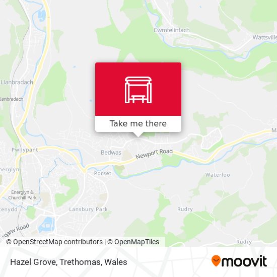 Hazel Grove, Trethomas map
