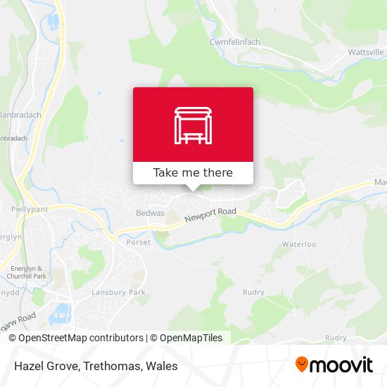 Hazel Grove, Trethomas map