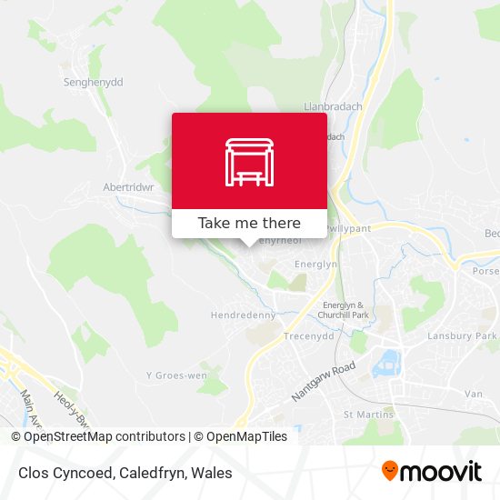 Clos Cyncoed, Caledfryn map