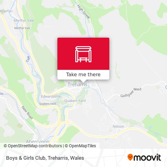 Boys & Girls Club, Treharris map