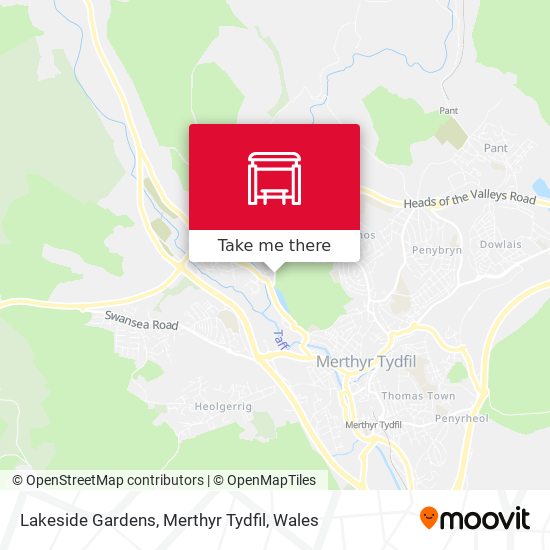 Lakeside Gardens, Merthyr Tydfil map