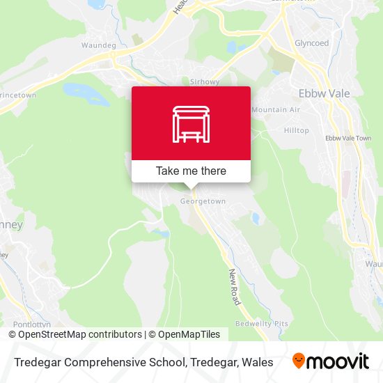 Tredegar Comprehensive School, Tredegar map