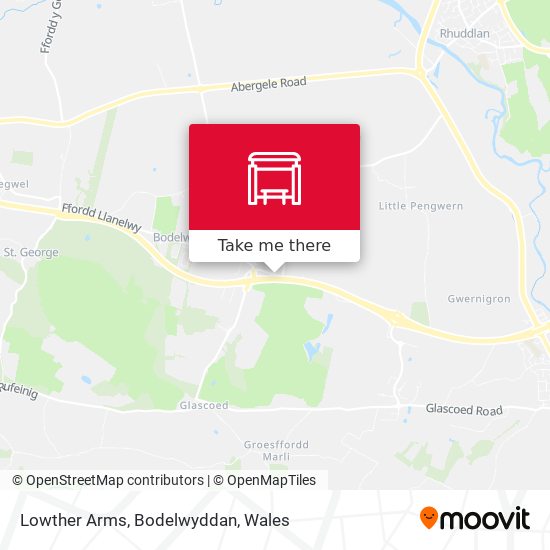 Lowther Arms, Bodelwyddan map