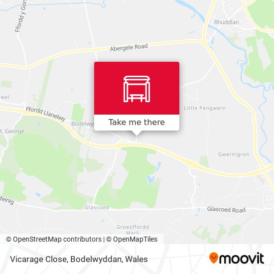 Vicarage Close, Bodelwyddan map