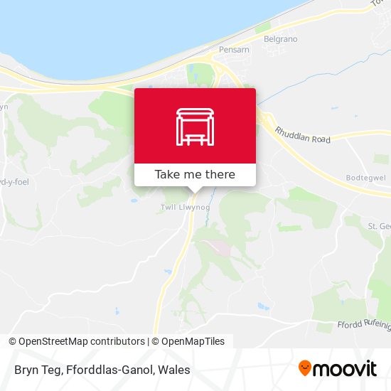 Bryn Teg, Fforddlas-Ganol map