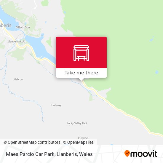 Maes Parcio Car Park, Llanberis map