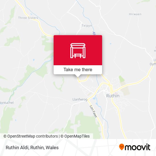 Ruthin Aldi, Ruthin map