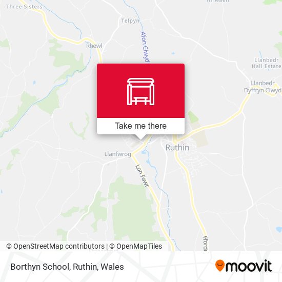 Borthyn School, Ruthin map
