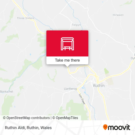 Ruthin Aldi, Ruthin map