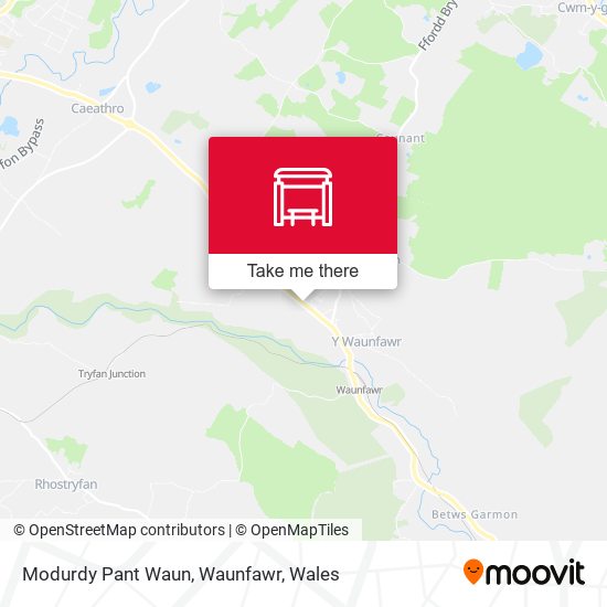Modurdy Pant Waun, Waunfawr map