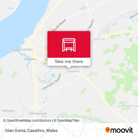 Glan Gwna, Caeathro map