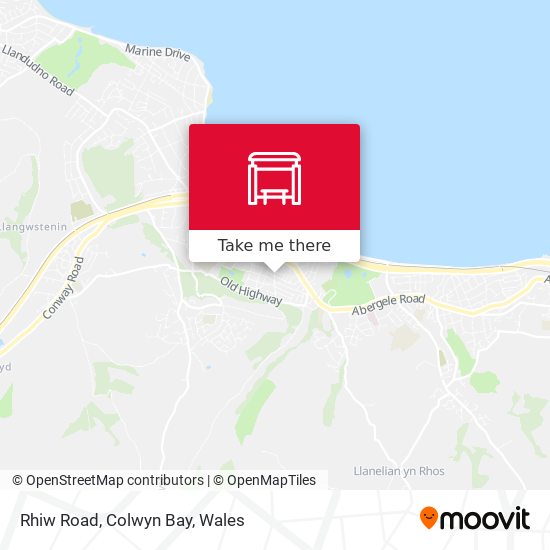 Rhiw Road, Colwyn Bay map