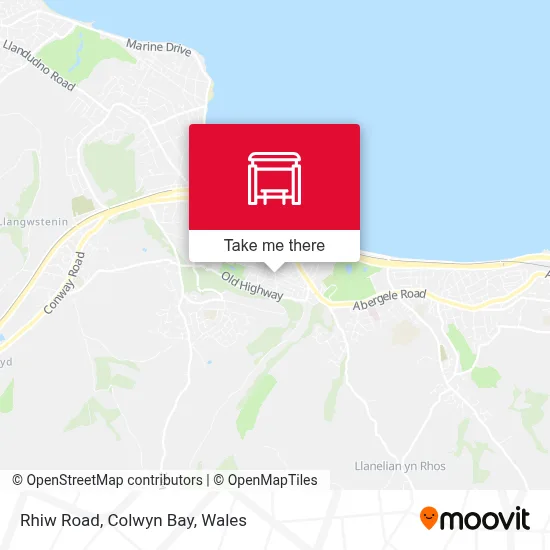 Rhiw Road, Colwyn Bay map