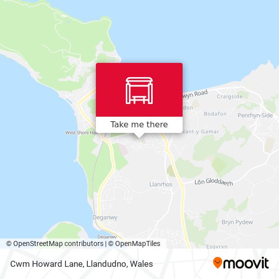 Cwm Howard Lane, Llandudno map