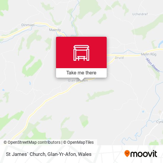 St James` Church, Glan-Yr-Afon map