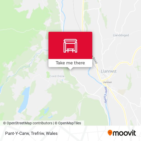 Pant-Y-Carw, Trefriw map