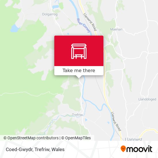 Coed-Gwydr, Trefriw map