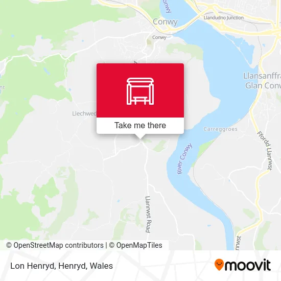 Lon Henryd, Henryd map