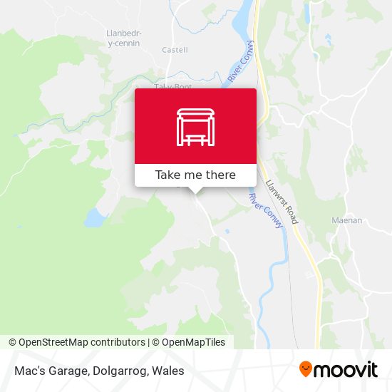 Mac's Garage, Dolgarrog map