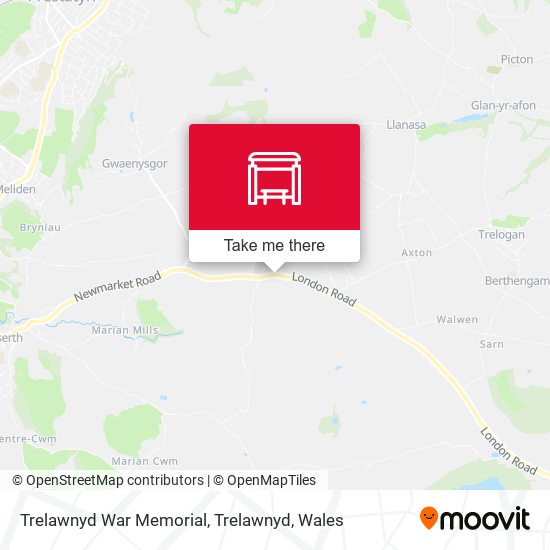 Trelawnyd War Memorial, Trelawnyd map