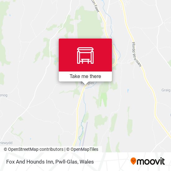 Fox And Hounds Inn, Pwll-Glas map
