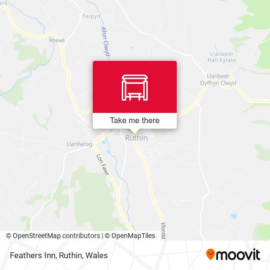 Feathers Inn, Ruthin map