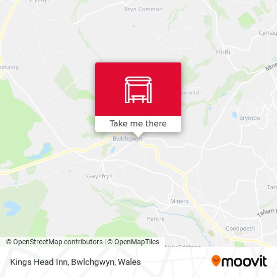 Kings Head Inn, Bwlchgwyn map
