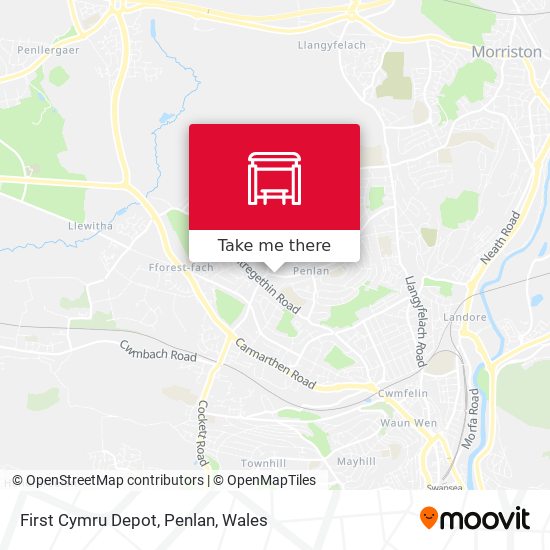 First Cymru Depot, Penlan map