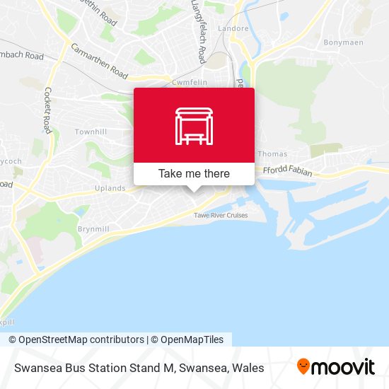 Swansea Bus Station Stand M, Swansea map