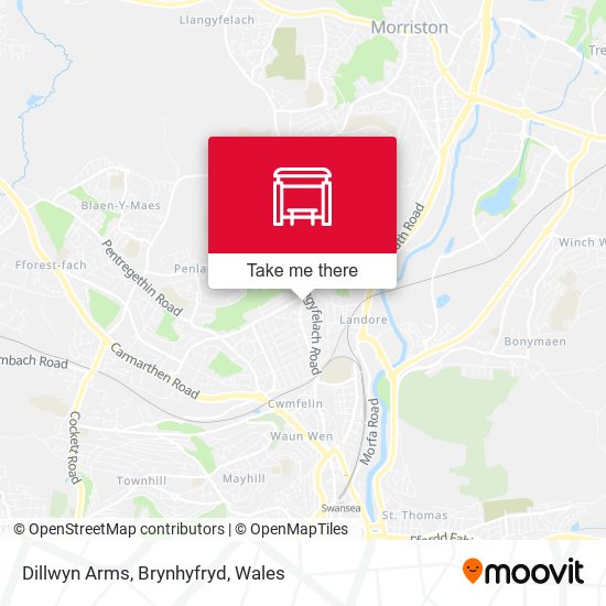 Dillwyn Arms, Brynhyfryd map