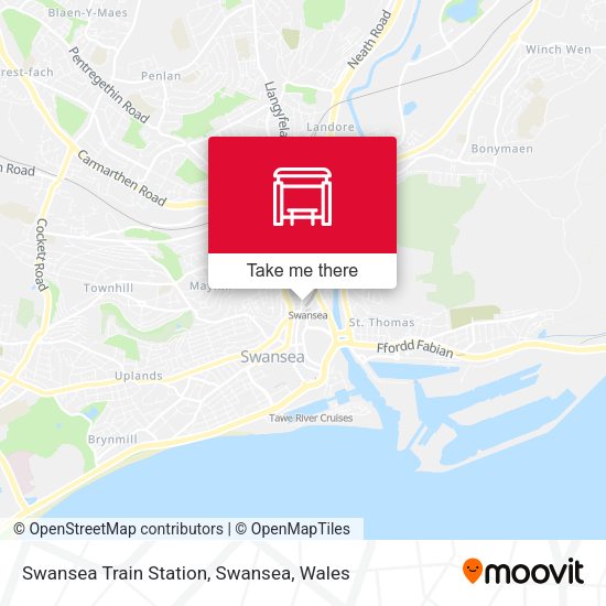 Swansea Train Station, Swansea map