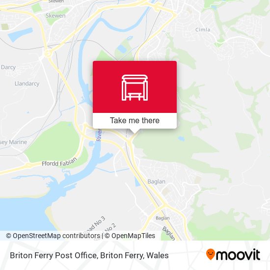 Briton Ferry Post Office, Briton Ferry map