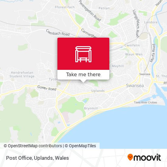 Post Office, Uplands map