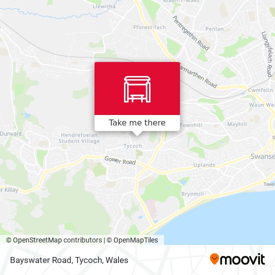 Bayswater Road, Tycoch map