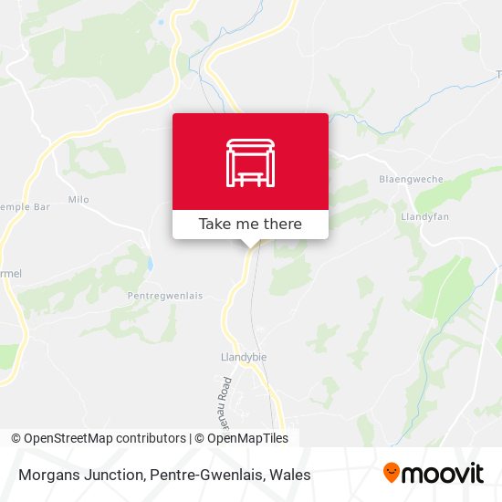Morgans Junction, Pentre-Gwenlais map
