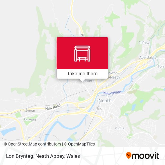 Lon Brynteg, Neath Abbey map