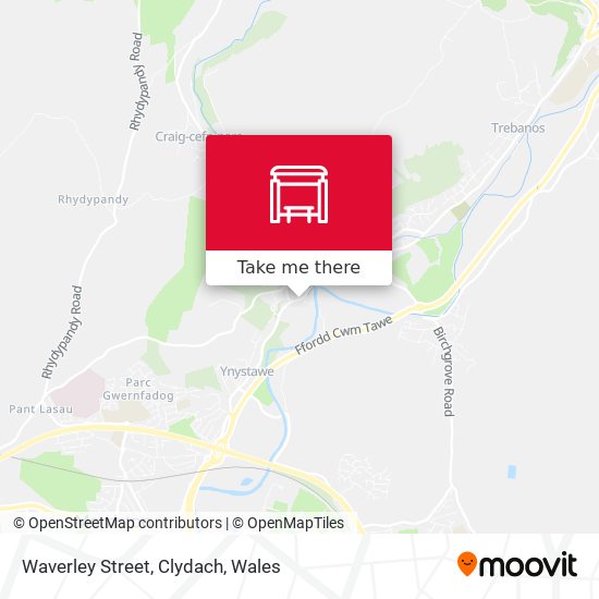 Waverley Street, Clydach map