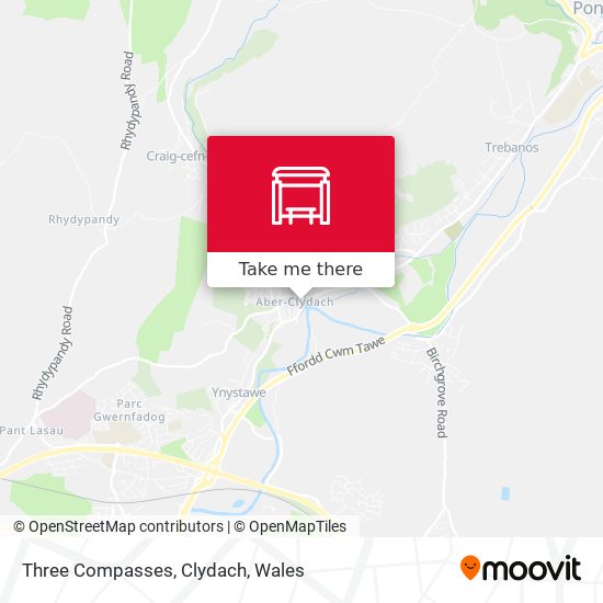Three Compasses, Clydach map