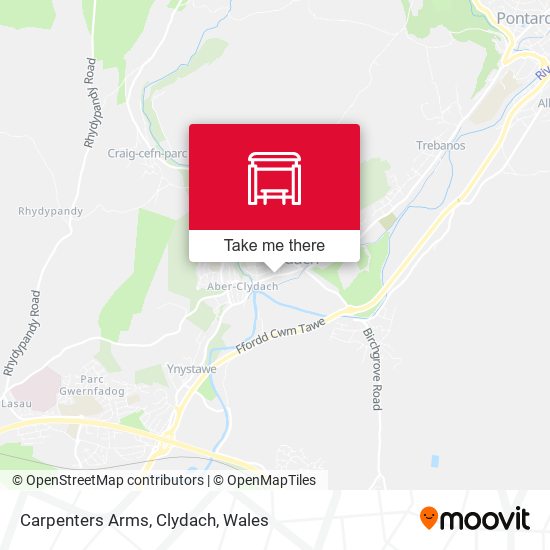 Carpenters Arms, Clydach map