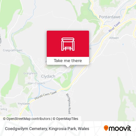 Coedgwilym Cemetery, Kingrosia Park map