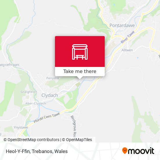 Heol-Y-Ffin, Trebanos map