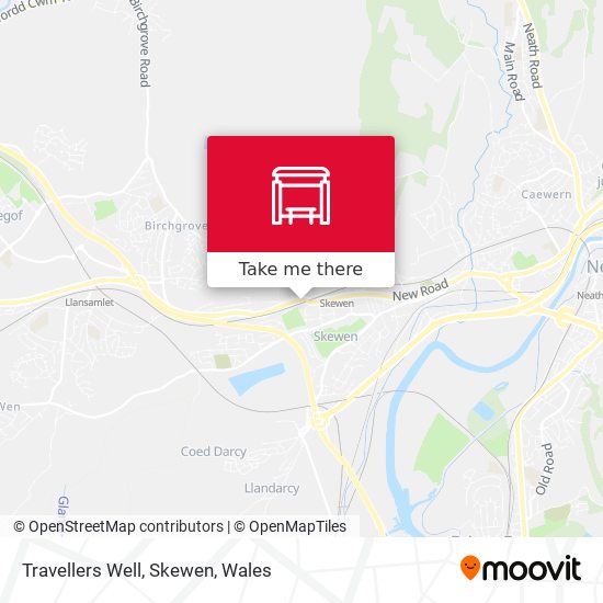 Travellers Well, Skewen map
