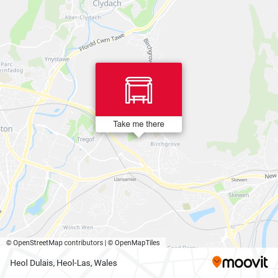 Heol Dulais, Heol-Las map