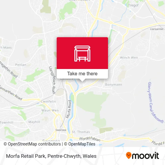 Morfa Retail Park, Pentre-Chwyth map