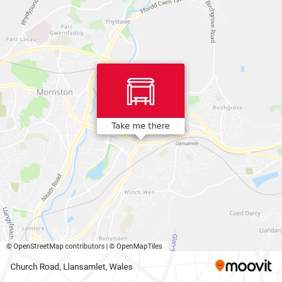 Church Road, Llansamlet map