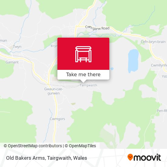 Old Bakers Arms, Tairgwaith map
