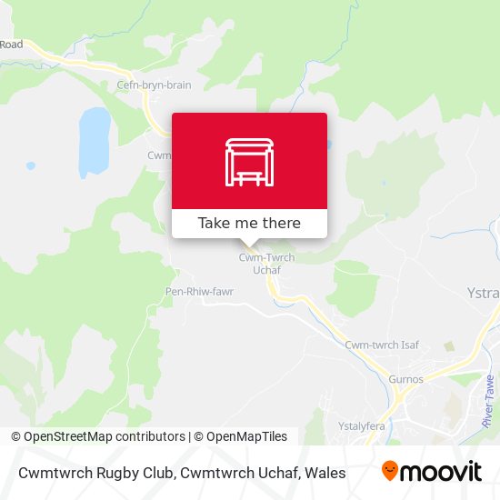 Cwmtwrch Rugby Club, Cwmtwrch Uchaf map