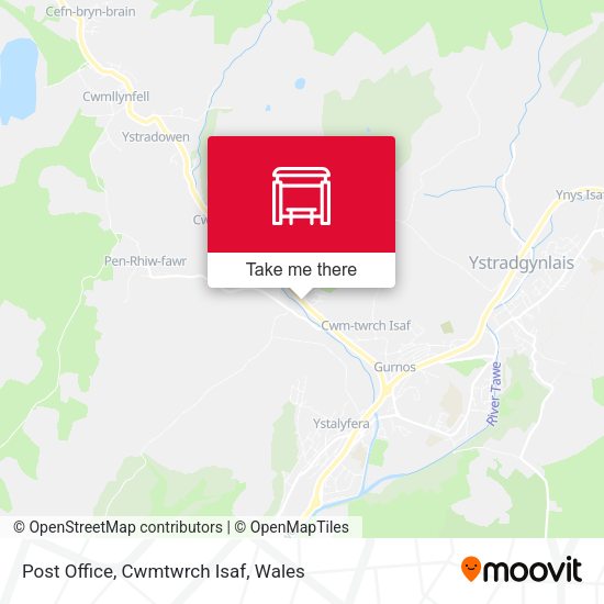 Post Office, Cwmtwrch Isaf map