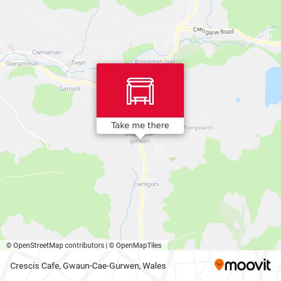 Crescis Cafe, Gwaun-Cae-Gurwen map
